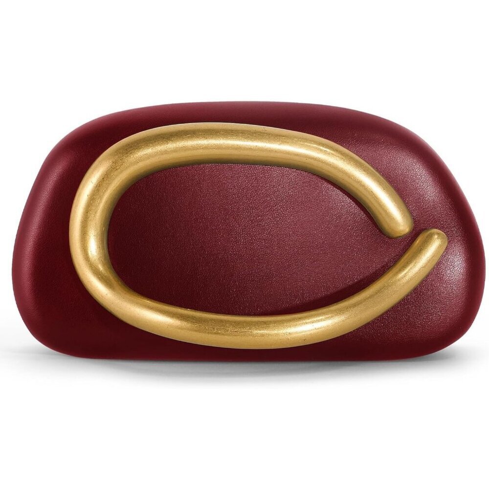Women's Wine Red PU leather Acrylic Magnetic Buckle High Quality Trendy Clutch